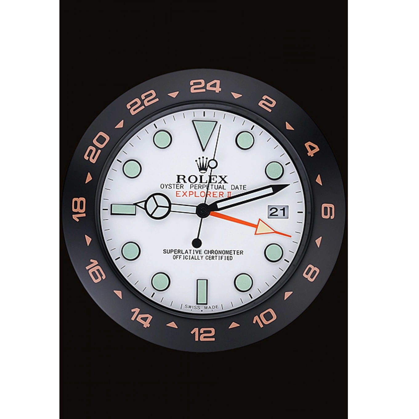 Good Copy Rolex Watches Explorer II Black-Orange Wall Clock 622479 Rolex 0626